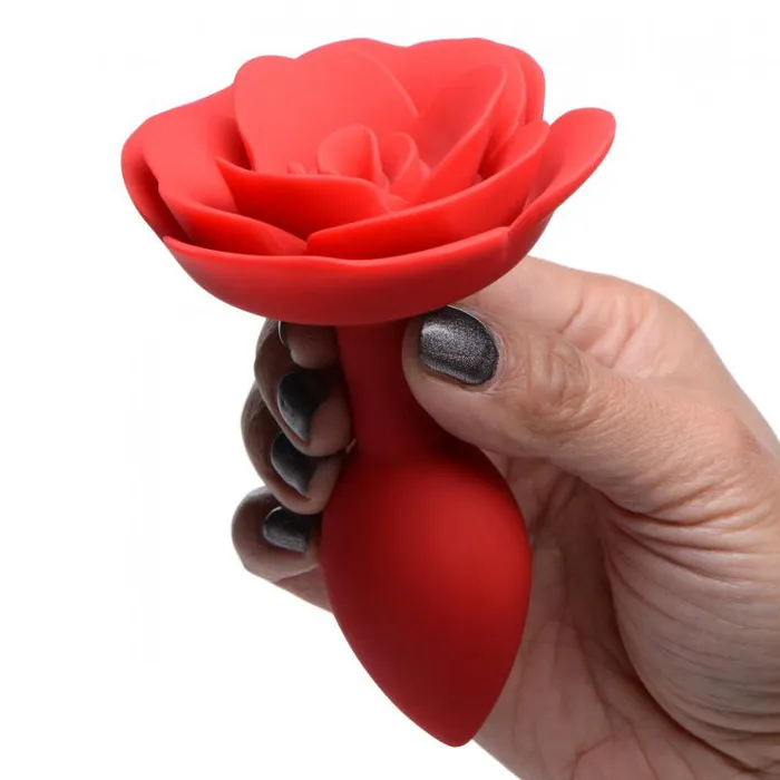 XR Brands Booty Bloom Silicone Rose Anal Plug Medium Male Sex Toys