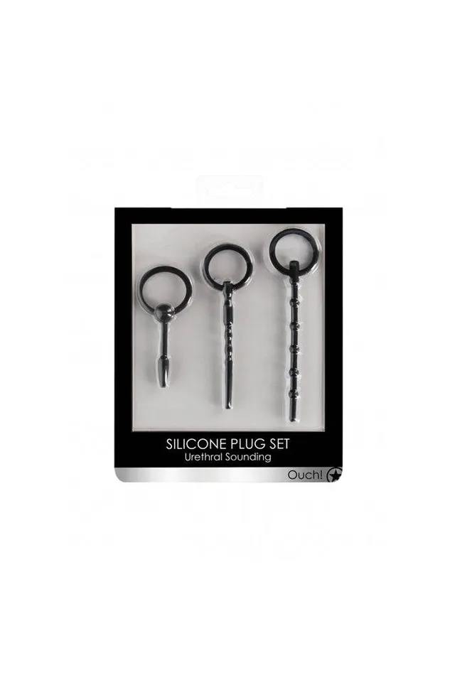 Shots Toys Ouch by Shots Toys Urethral Sounding Plug Set Black Anal