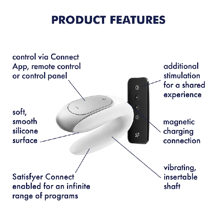 Couples Satisfyer Satisfyer Double Fun AppControlled Couples Vibrator with Remote Control