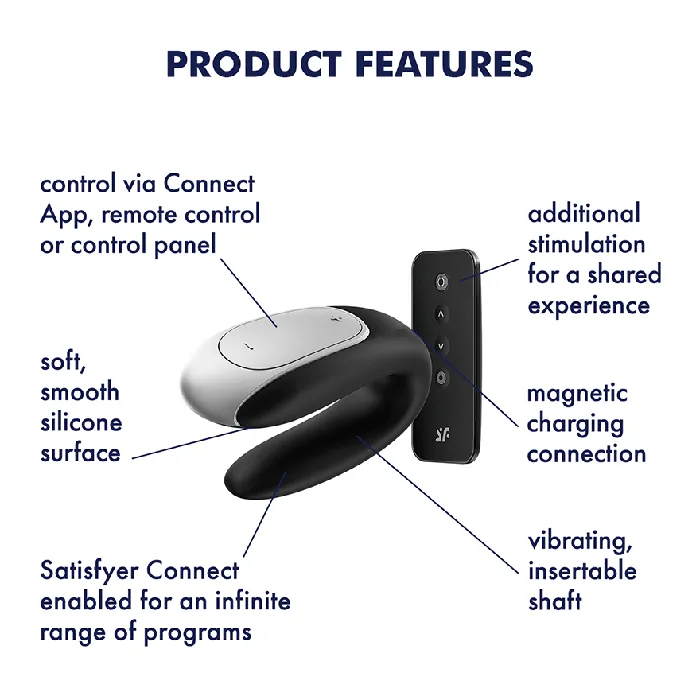 Couples Satisfyer Satisfyer Double Fun AppControlled Couples Vibrator with Remote Control