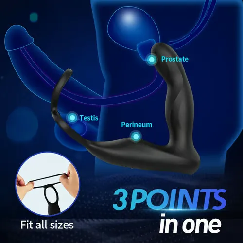 xbelo Fingerlike Wiggle 9 Swing Vibrating Prostate Massager with Double Cock Ring Male Sex Toys