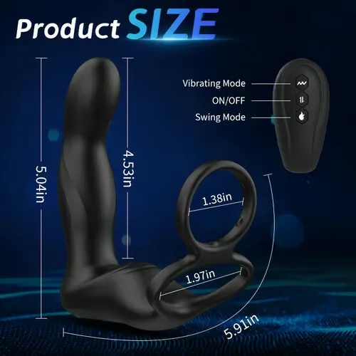 xbelo Fingerlike Wiggle 9 Swing Vibrating Prostate Massager with Double Cock Ring Male Sex Toys